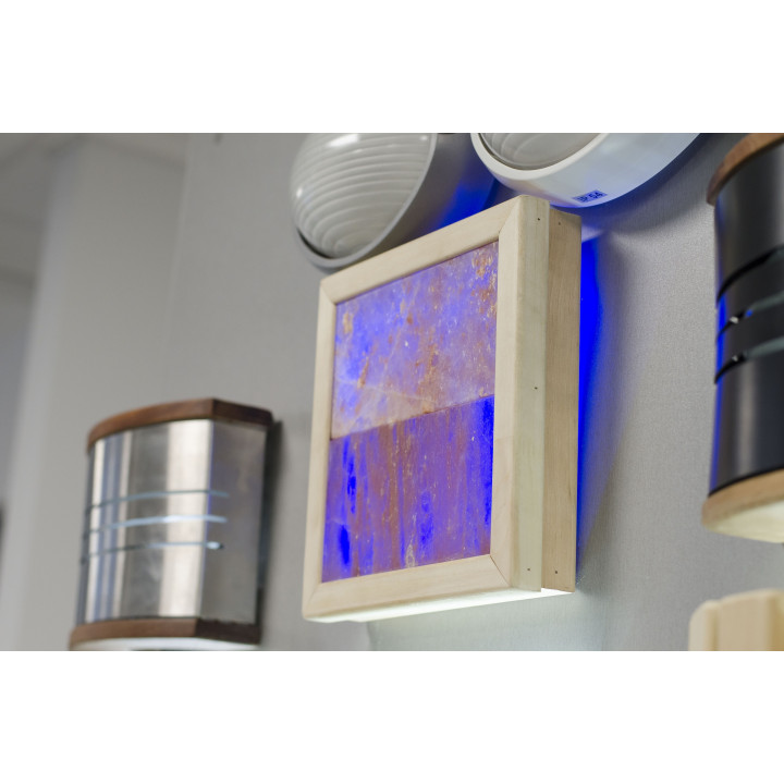 Himalájai sólámpa LED RGB, abachi fából