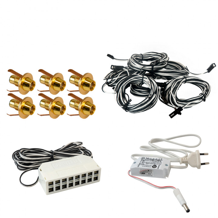 LedLite 6 LED-es szauna világítás szett, arany színű