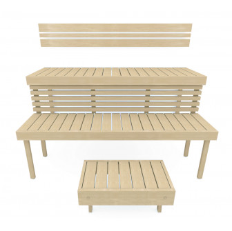Moduláris szauna pad STANDART, Aspen