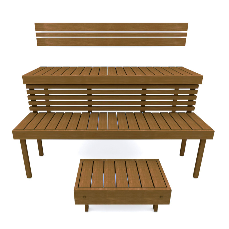 Moduláris szauna pad STANDART, Thermo-aspen