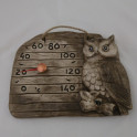 Kerámia szauna hőmérő - bagoly egy ágon - 1