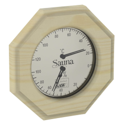 SAWO termo-higrométer 241-THP, nyolcszögletű, fenyőből 