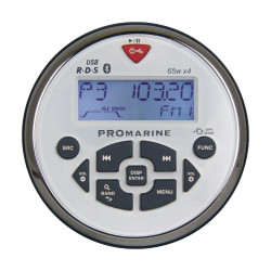 Hangszórók nélküli zenei központ, vízálló, fehér 