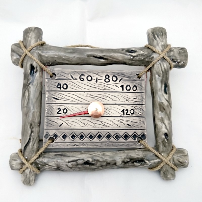 Kerámia szauna hőmérő - gallykeretben