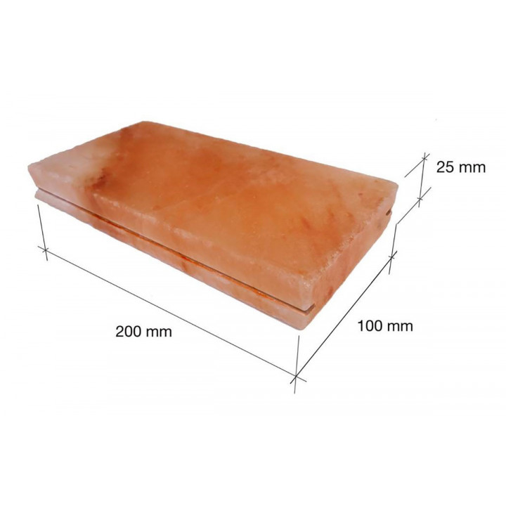Csiszolt himalájai sótégla bevágással 200x100x25mm
