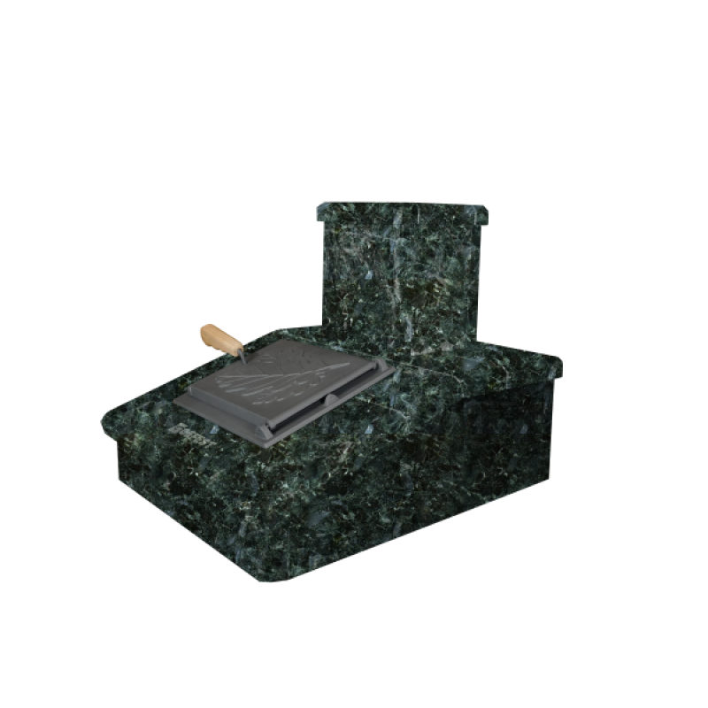 Kő kémény kivitel, sötét Serpentine, 290 mm