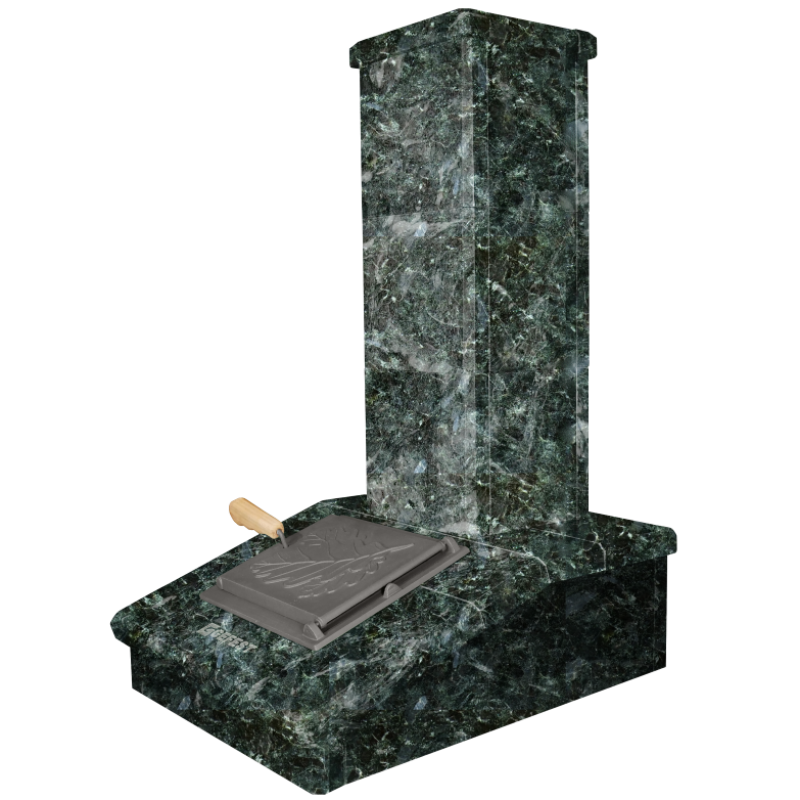 Kő kémény kivitel, sötét Serpentine, 790 mm