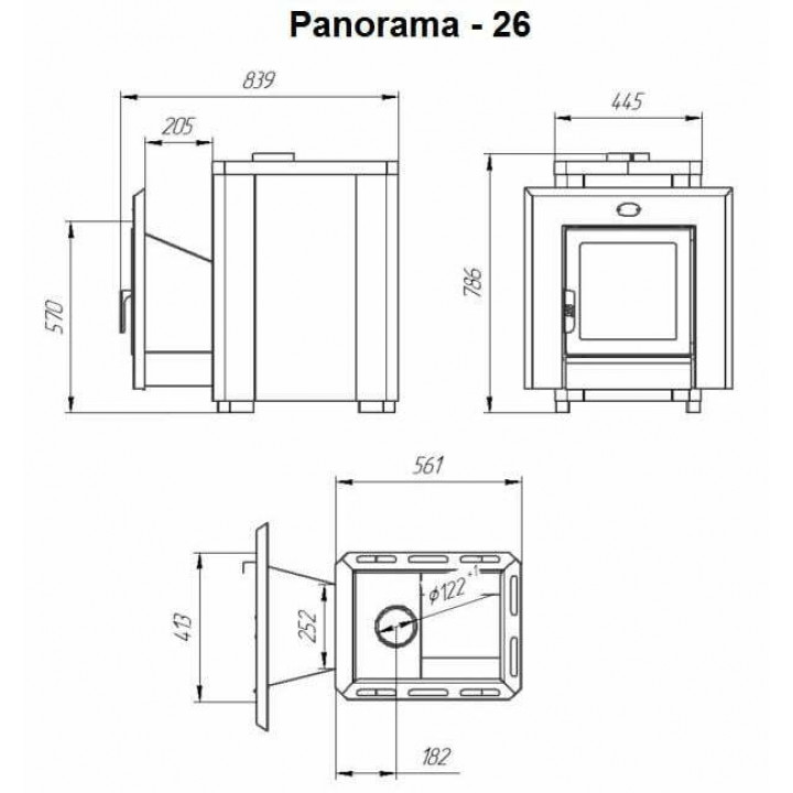 Fatüzelésű szaunakályha - NOVA PANORAMA 26