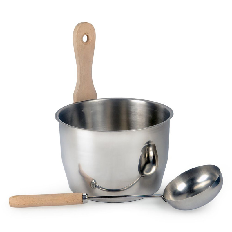 Szauna vödör és merőkanál készlet, TÖBB GŐZ, OPTIMÁLIS 4 L