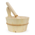 SAWO 4 l-es fa vödör és 36 cm-es merőkanál, fenyő - 3