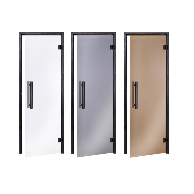 AD üveg szaunaajtó, Fekete keret