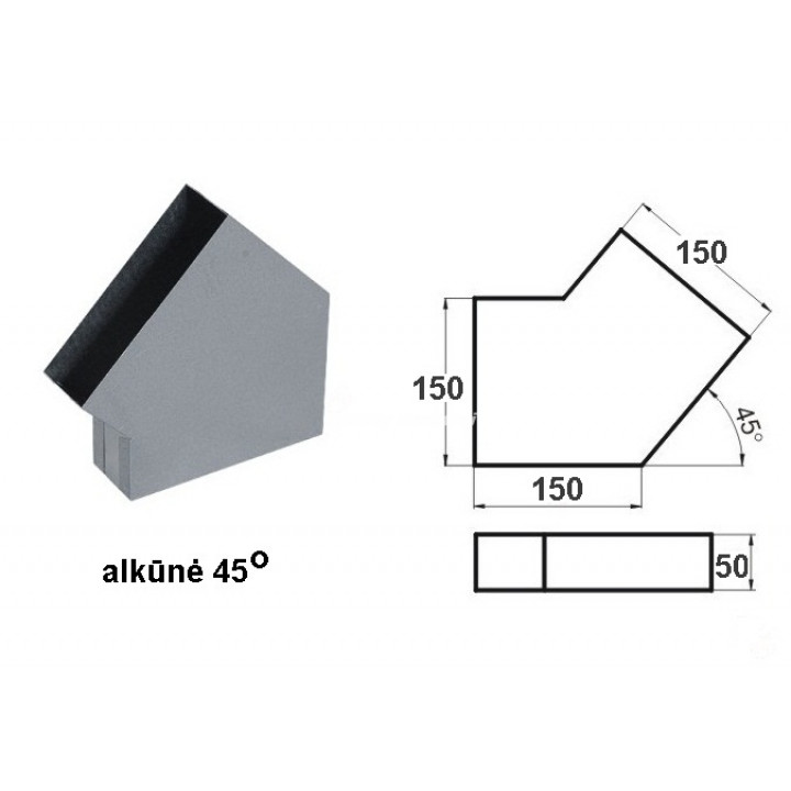 Könyök lapos 5F15 / 45