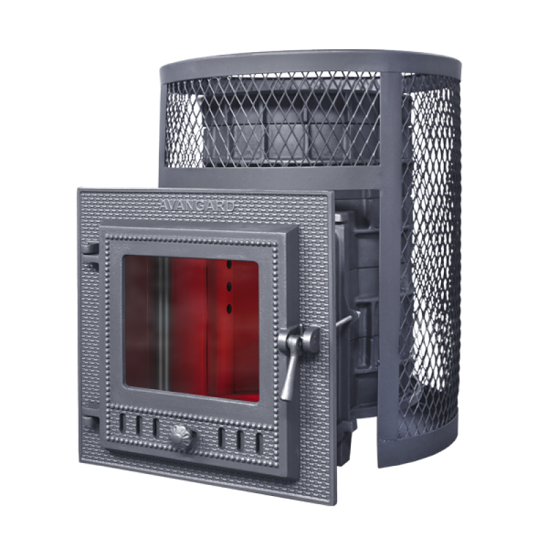 Fa tüzelésű szauna kályha GEFEST- Avangard 24 (М) kerek rácsban