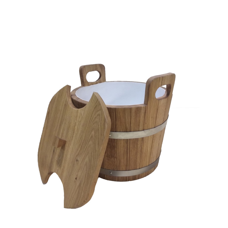 Tölgyfa tál fedővel, 24 l