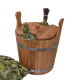Fa vödör habverővel, tölgy, 12l