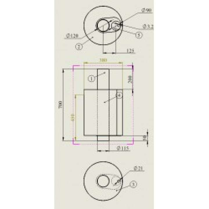 TARTÁLY SZUNÁNÁHOZ 45 L 0,8 mm, 115/D115