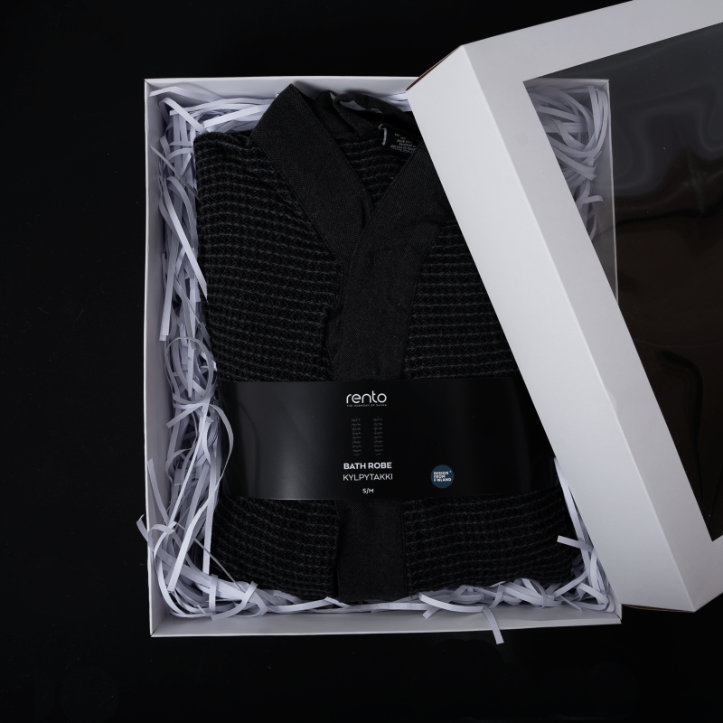 Fürdőköpeny díszdobozban, RENTO KENNO, L/XL, szürke