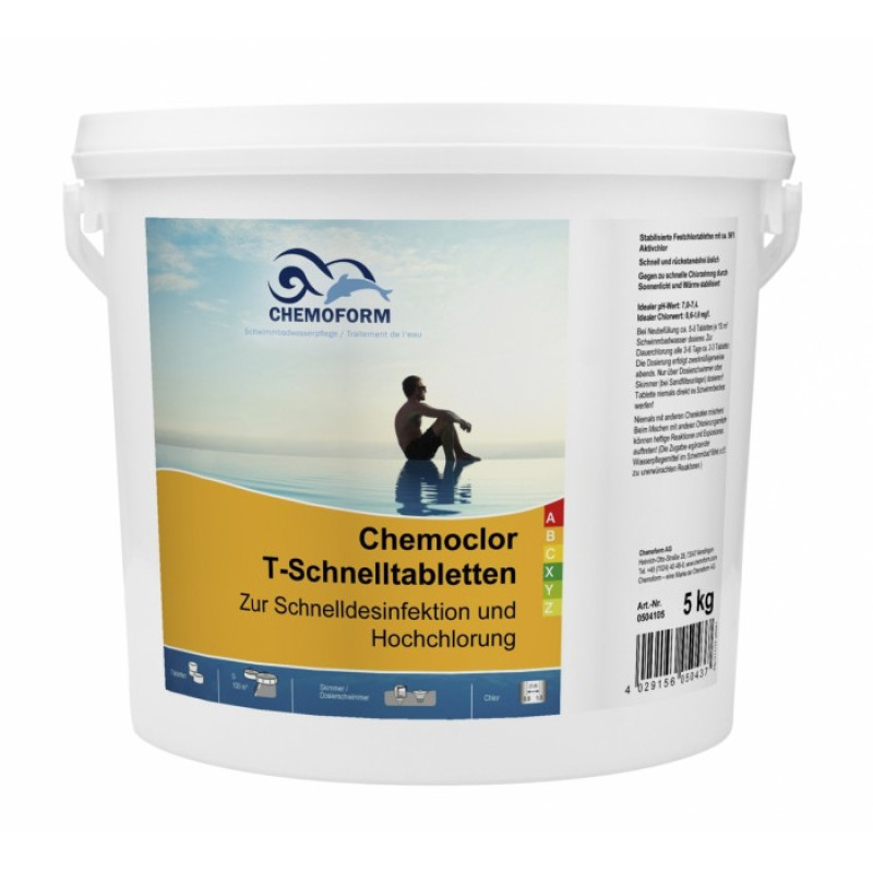 Gyorsan oldódó klórtabletták CHEMOCLOR, 5 kg