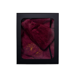 Ajándékszett ajándékdobozban NŐKNEK. Női szaunasapka és kötény - BORDÓ 