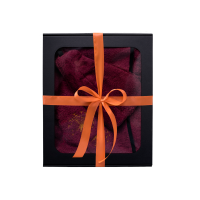 Ajándékszett ajándékdobozban NŐKNEK. Női szaunasapka és kötény - BORDÓ