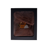 Ajándékszett ajándékdobozban FÉRFIAKNAK. Férfi szaunasapka és kötény - BARNA