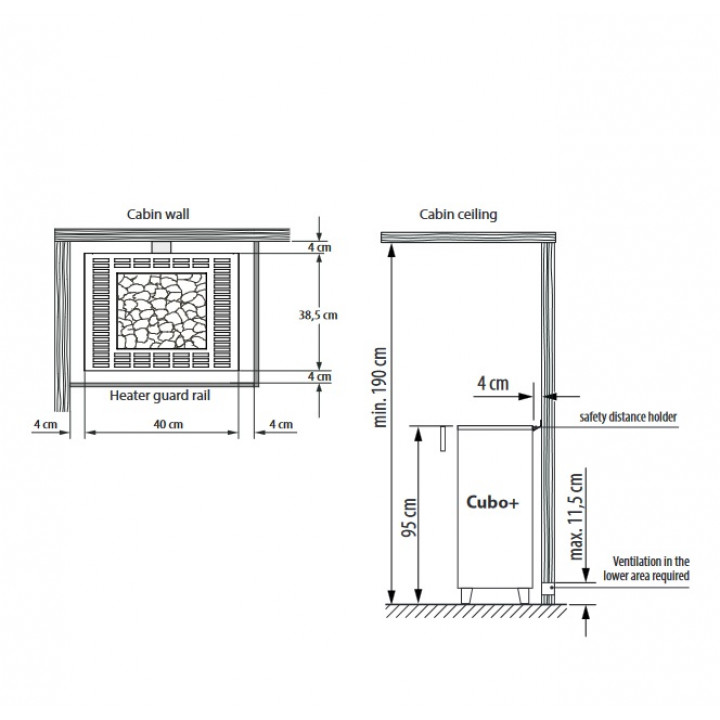 Elektromos szaunakályha - EOS Cubo Plus, 9 kW