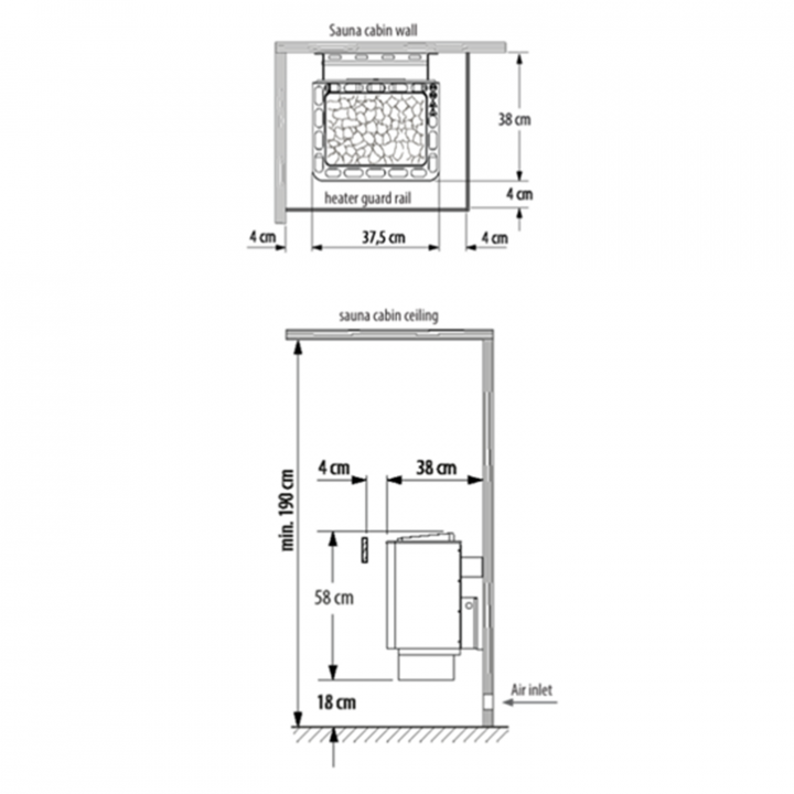 Elektromos szaunakályha - EOS Thermat W 4,5 kW