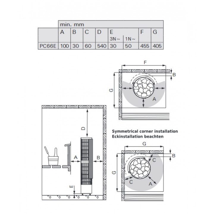 Elektromos szaunakályha - HARVIA Cilindro Black Steel PC66E 6,6 kW