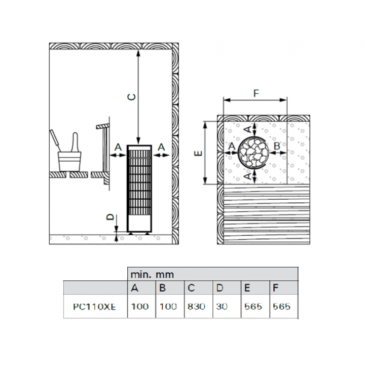 Elektromos szaunakályha - HARVIA Cilindro PC110XE 10,8 kW