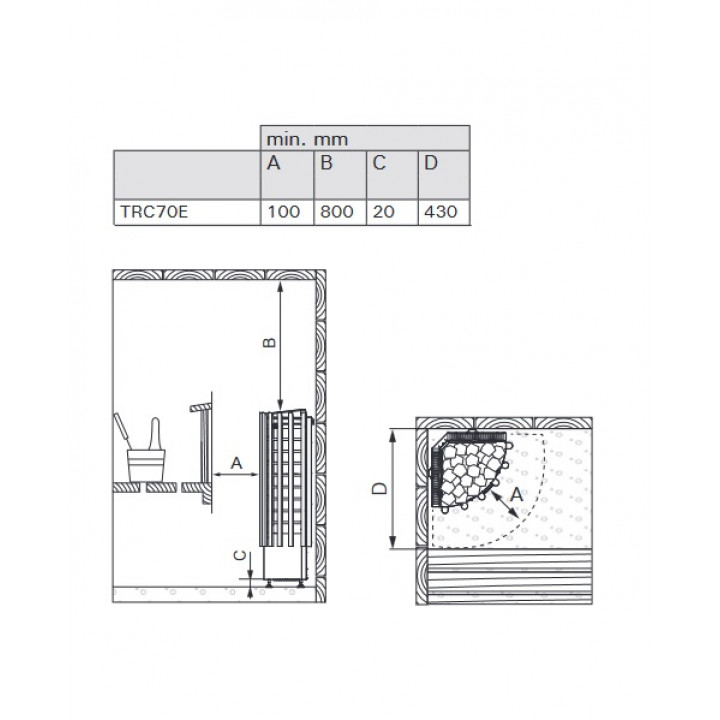 Elektromos szaunakályha - HARVIA Glow Corner TRC70E 6,8 kW