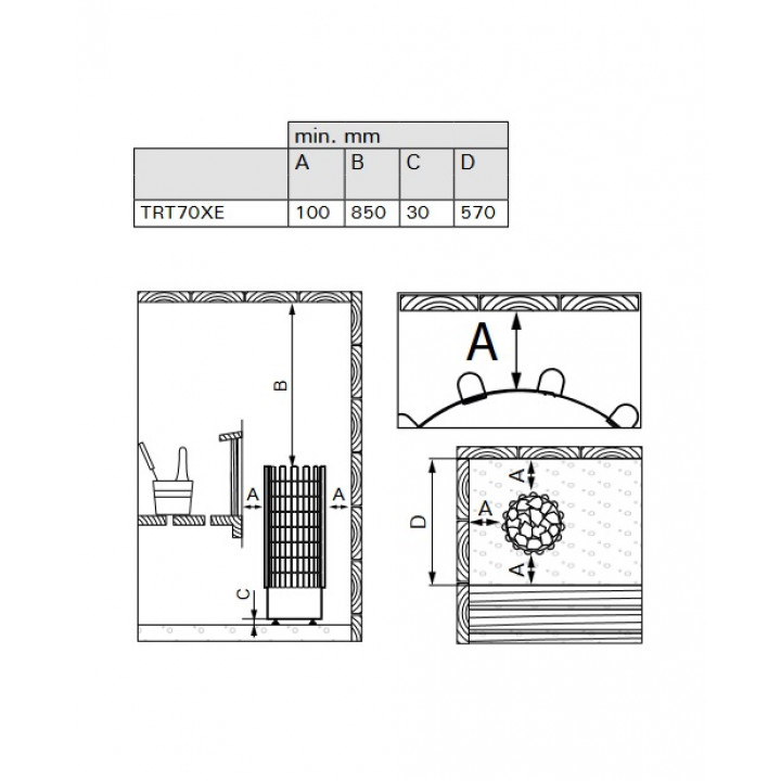 Elektromos szaunakályha - HARVIA Glow TRT70XE 6,8 kW