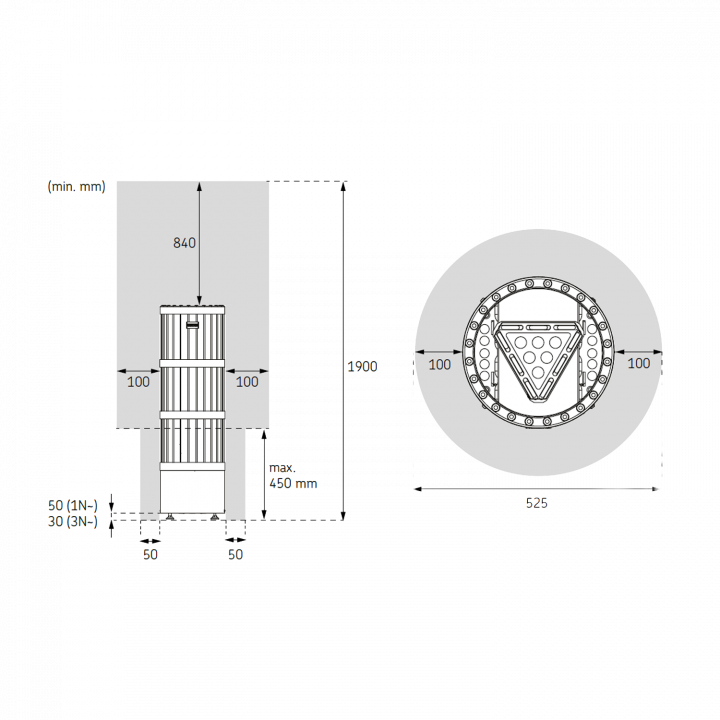 Elektromos szaunakályha - Harvia Legend PO110FC 10,8 kW WiFi fekete