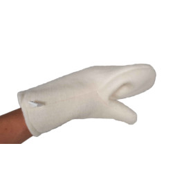 Gyapjú fehér szaunakesztyű  Gyapjú fehér szaunakesztyű