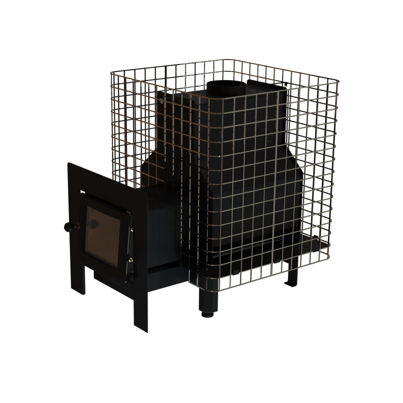 Fa tüzelésű szauna kályha - VILPRA FORNAX-14-NL-V külső tűzhellyel