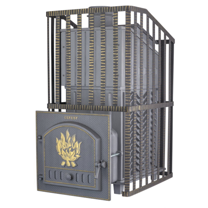 Fatüzelésű szaunakályha - Gefest GFS ZK Uragan 40 rácsos kivitelben