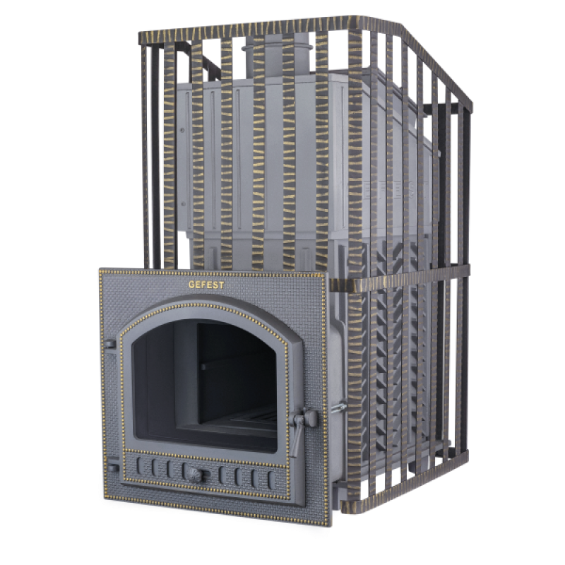 Fatüzelésű szaunakályha - Gefest GFS ZK Uragan 40 (M) rácsos kivitelben
