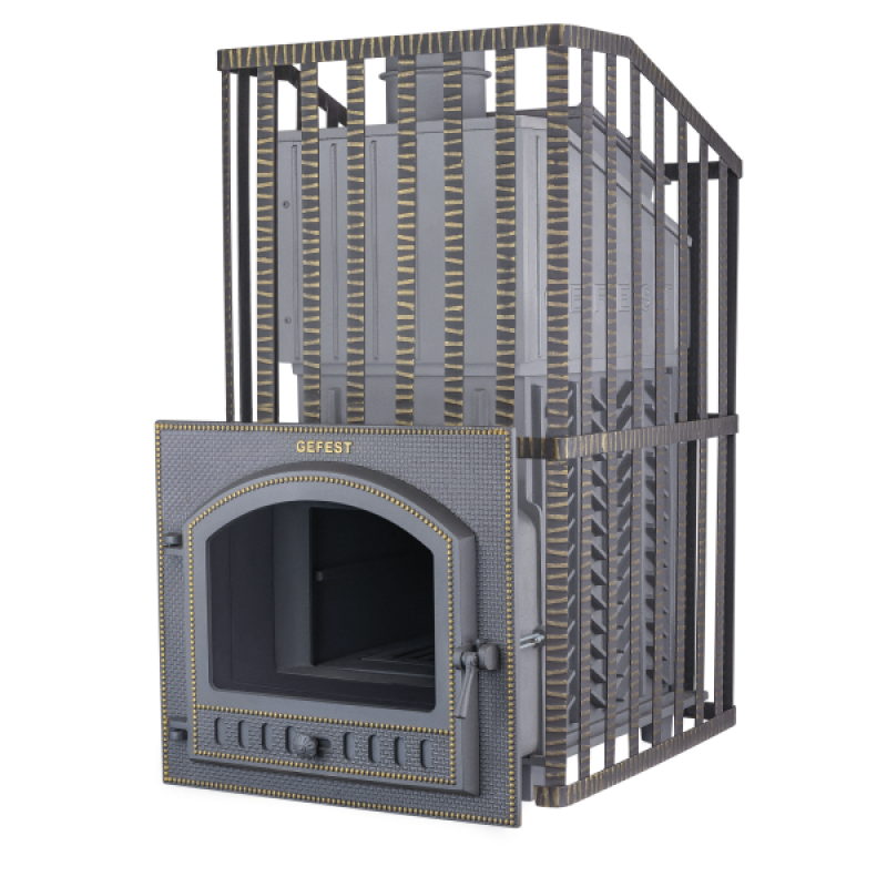 Fatüzelésű szaunakályha - Gefest GFS ZK Uragan 45 (P) rácsos kivitelben