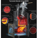 Fa tüzelésű szauna kályha - Gefest Grom 50 (P2) Prezidentas 1200/50 - 2