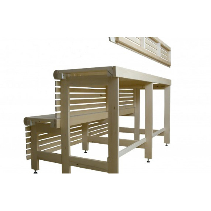 Standard szauna pad komplexum, fekete égerfa, hossza 2328mm