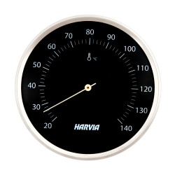 HARVIA szauna hőmérő, kerek, fekete, 160 mm átmérőjű, SAC90200 
