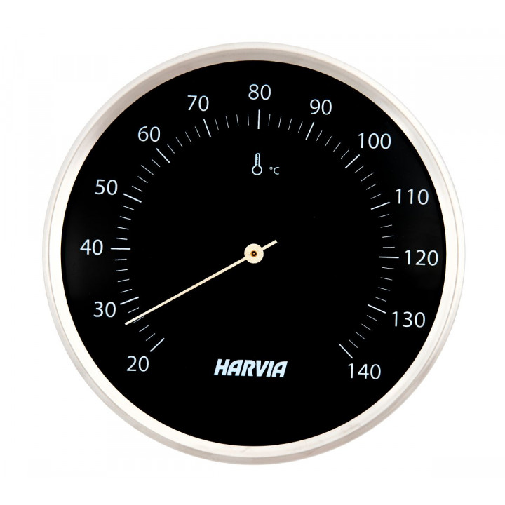 HARVIA szauna hőmérő, kerek, fekete, 160 mm átmérőjű, SAC90200