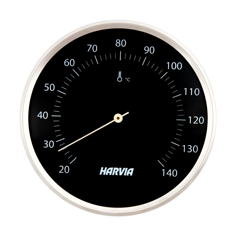 HARVIA szauna hőmérő, kerek, fekete, 160 mm átmérőjű, SAC90200