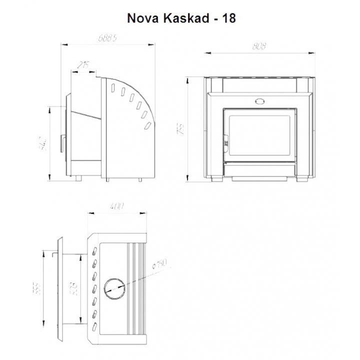 Fatüzelésű szaunakályha - NOVA KASKAD 18