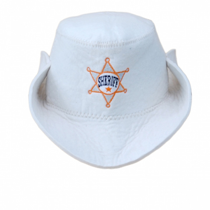 Szauna sapka - Sheriff, fehér