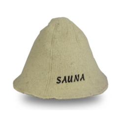 Szauna sapka - SAUNA, fehér, gyapjú  Szauna sapka - SAUNA, fehér, gyapjú