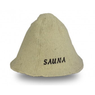 Szauna sapka - SAUNA, fehér, gyapjú