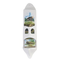 Kerámia gyufásdoboz tartó 5 gyufásdobozsal 