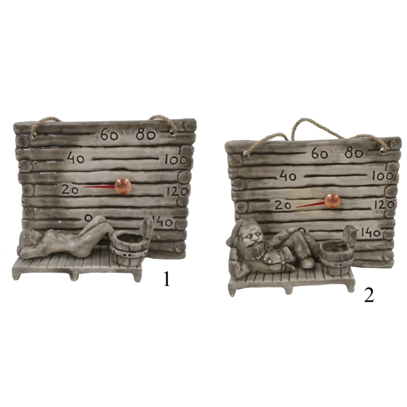 Kerámia szauna hőmérő - egy kis hordó az illatokhoz