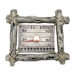 Kerámia szauna hőmérő - gallykeretben 