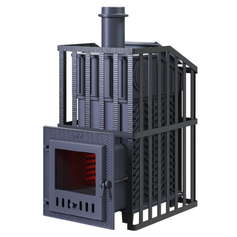 Fatüzelésű szaunakályha GEFEST - GFS ZK Uragan 18 (M) rácsos kivitelben